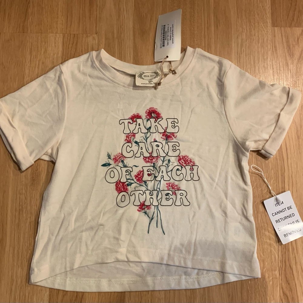 Joyfolie Cream Floral Graphic Tee